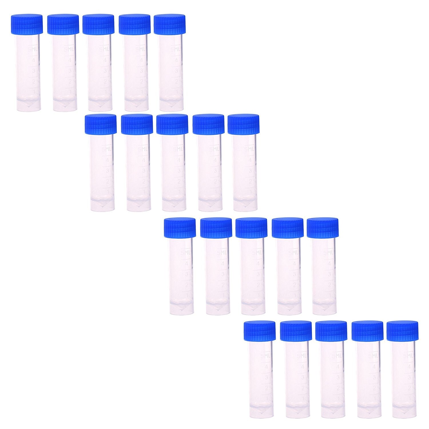 50 STÜCKE Abschluss 5 ml Zentrifugenröhrchen Kunststoff Flaschen mit schraubverschluss Transparenten behälter Können gesetze fläschchen