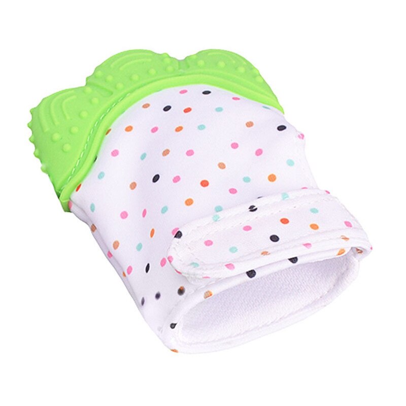 Baby teether hansker knirkende slipetenner tannpleie tannkjøtt smertelindring nyfødt bitt tygg lyd leker justerbar tannkitt