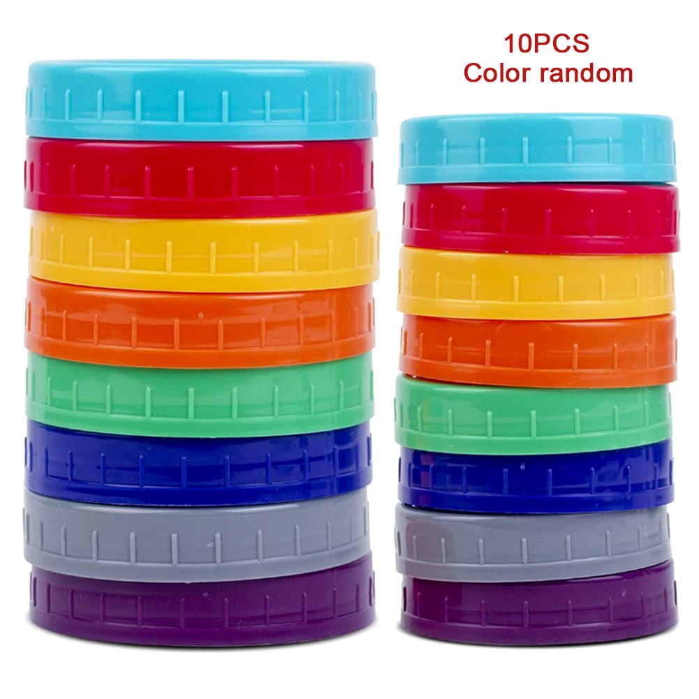 10pcs Wide Mouth Canning Replacement Parts Mason Jar Lids Leak Proof Storage Caps Kitchen PP Glass Bottles Reusable Anti Scratch