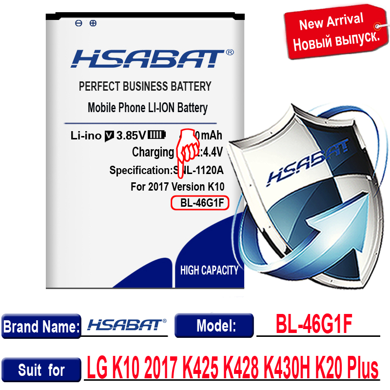 HSABAT Replacement Battery BL-45A1H BL-46G1F for LG K10 K420N K425 K430H K20 Plus: for LG K10 2017