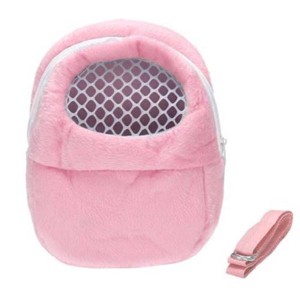 Cangurera de viaje para mascotas, bolsa de viaje cálida, bolsa de cerdo de Guinea, cama de 27x22 cm, 1 unidad: Rosa / L
