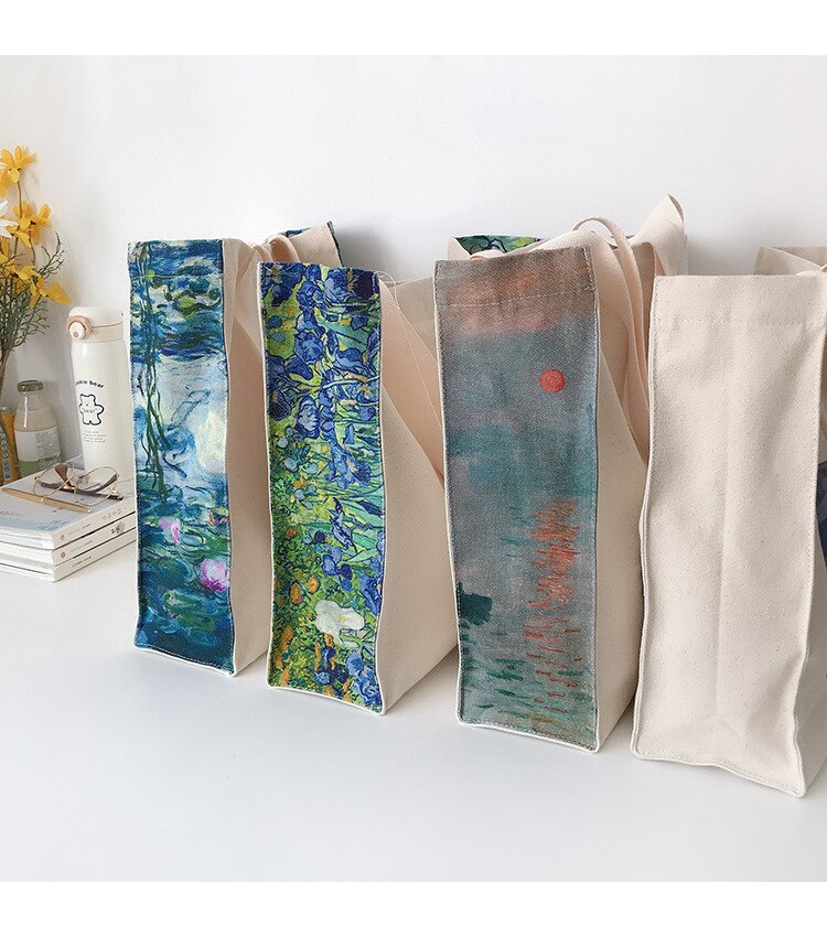 Vrouwen Canvas Boodschappentassen Vrouwelijke Liefde Filosofie Dagelijkse Schoudertassen Dames Olieverf Boeken Tas Handtassen Tote Voor Meisjes