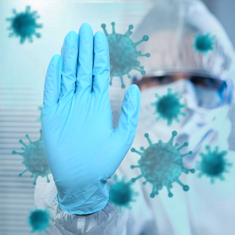 Nitrile Gloves 50pcs/100pcs Household Kitchen Cleaning Laboratory Mechanic Anti-Static Disposable Nitrile Gloves Work Safety