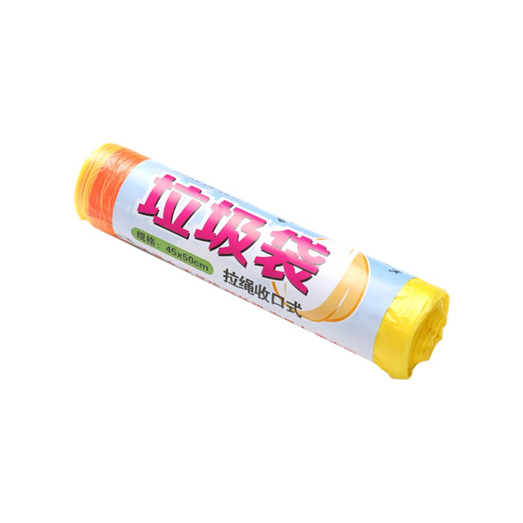 Trekkoord vuilniszakken draagbare vuilnis huishoudelijke wegwerp keuken plastic zak afval vuilniszakken badkamer voor vuilnisbak: Geel