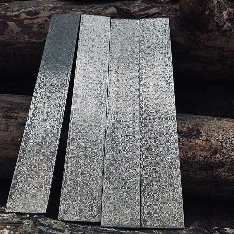 VG10 Sandwich Damascus steel forging raw material knife strip knife embryo patterned steel strip DIY pattern Melaleuca 1PCS: H