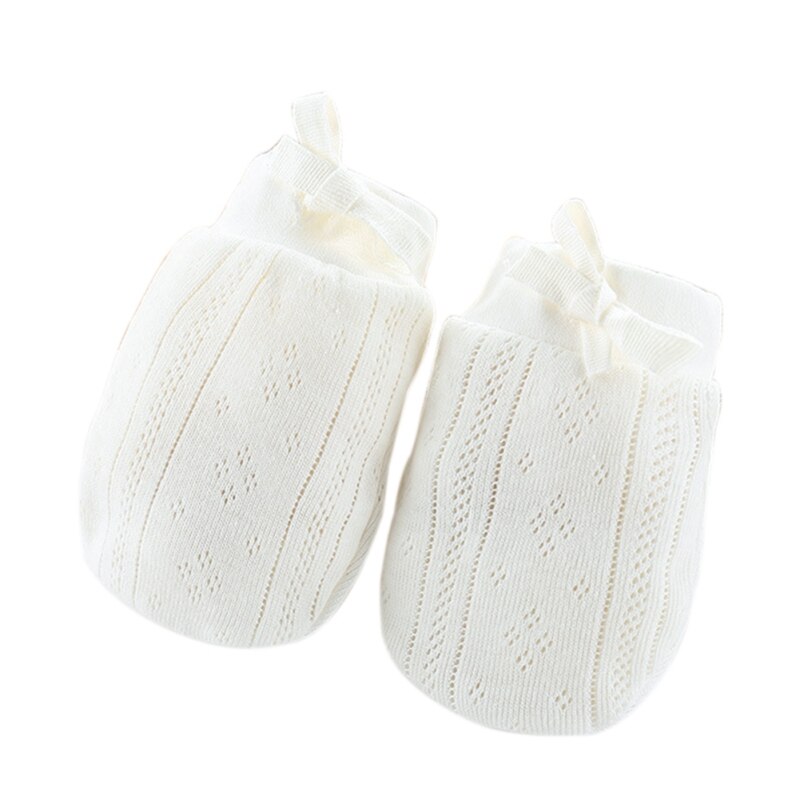 Neugeborenen Baby Jungen Handschuhe Mädchen Solid Print Hohl Anti Scratch Schutz Fäustlinge Weiche Seil Handschuhe