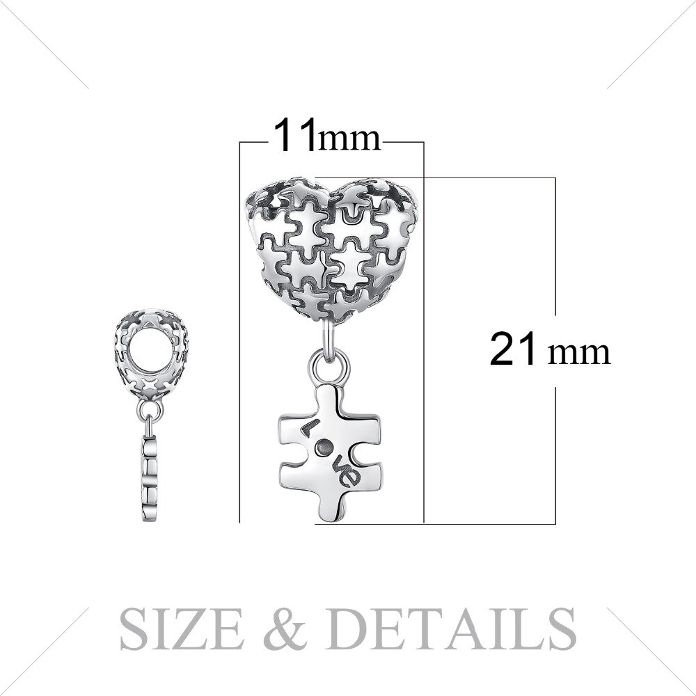 JewelryPalace Jigsaw Puzzle 925 Sterling Silver Beads Charms Silver 925 Original For Bracelet Silver 925 original Jewelry Making