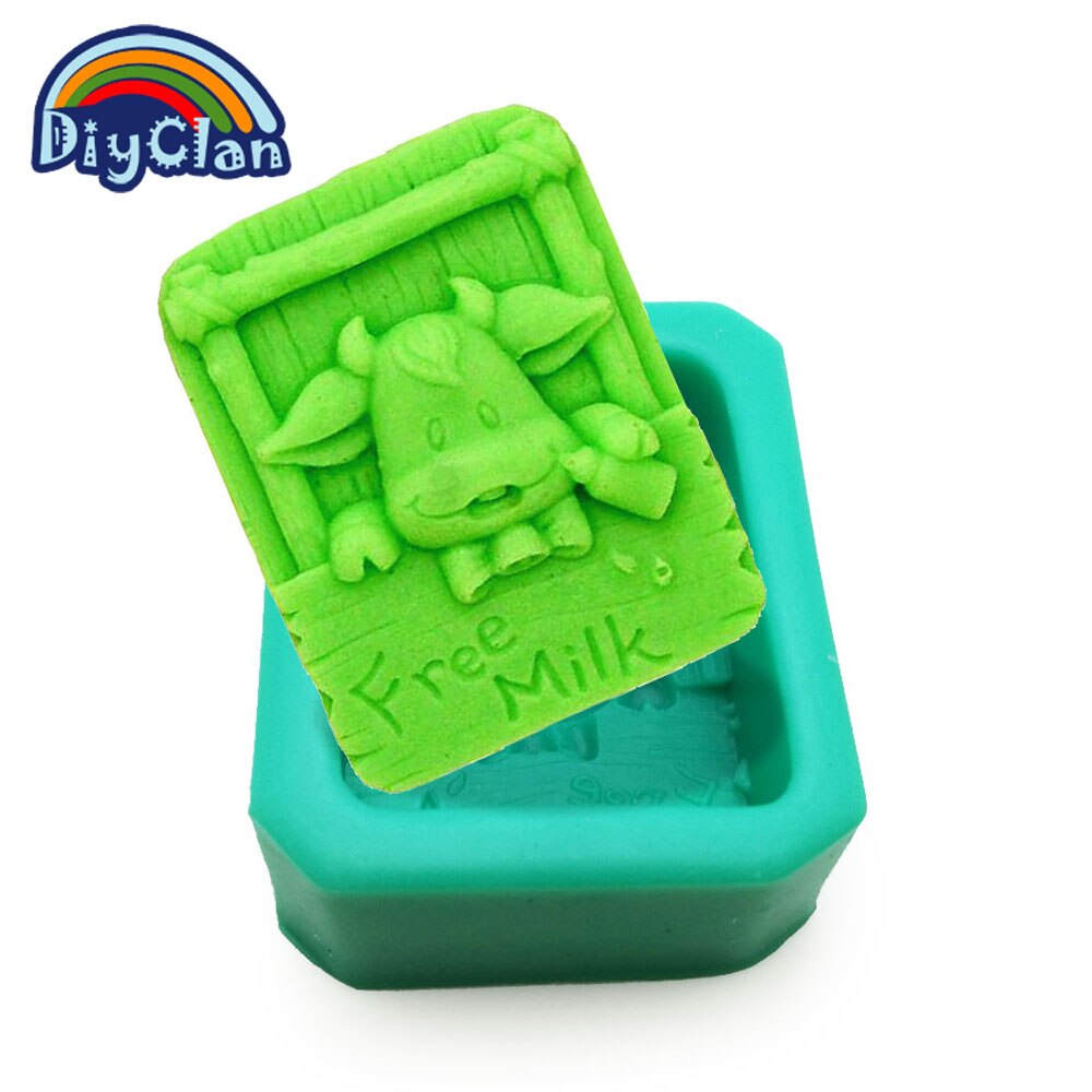 Moule bricolage en Silicone pour gâteau | Veau, pouding de vache, moule à chocolat 3D Style bétail, Sculpture au sel, moule à savon artisanal