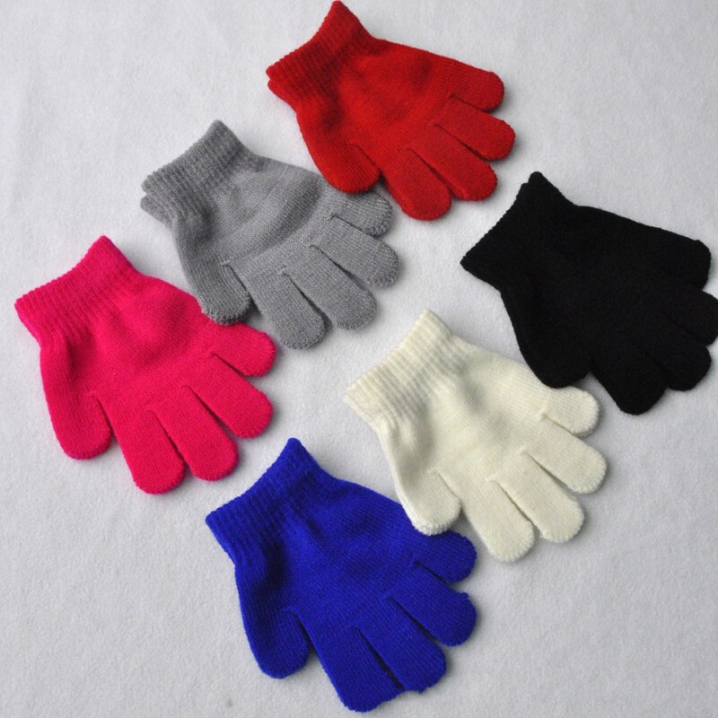 Wecute Art Winter Warme Handschuhe für 3-7 jahre freundlicher Reine Farbe Gestrickte Warme Handschuhe Kindergarten 13*10cm Weiche Außen Spielen