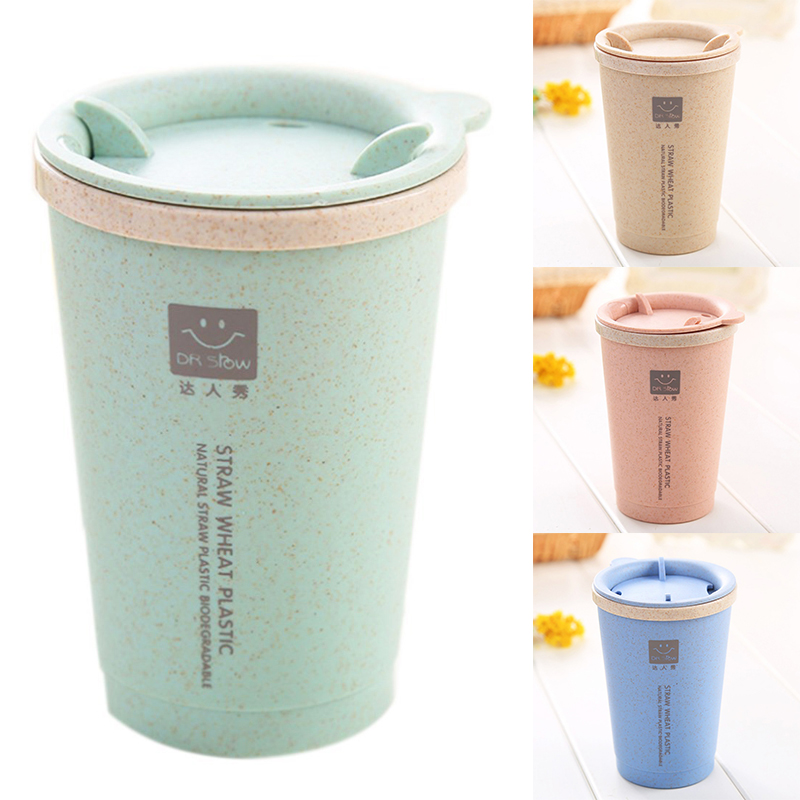 280Ml Tarwe Mok Lekvrij Dubbele Wand Isolatie Tarwe Stro Koffie Cup Reizen Mok