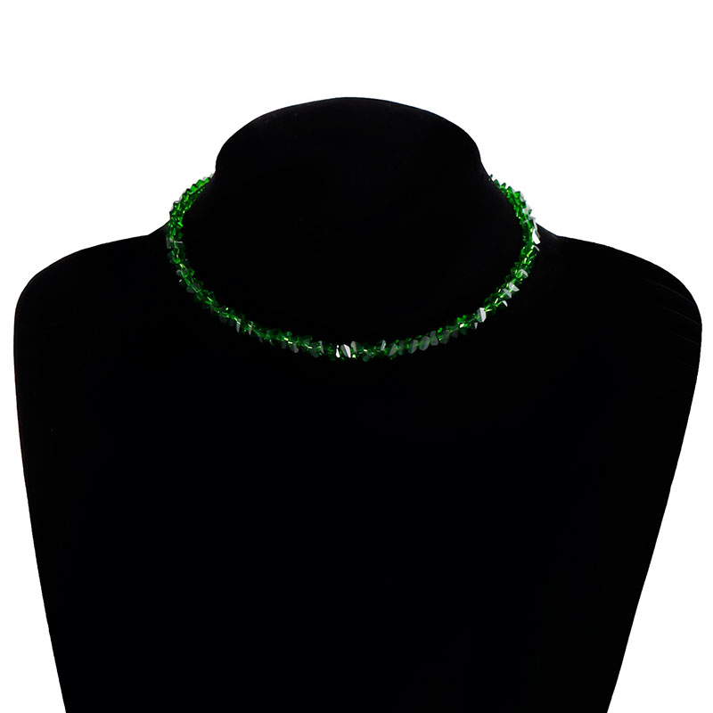 Gargantilla de cuentas irregulares de cristal de corte múltiple coreano para mujer, Collar de hueso Vintage transparente, joyería de cuello de: De arma