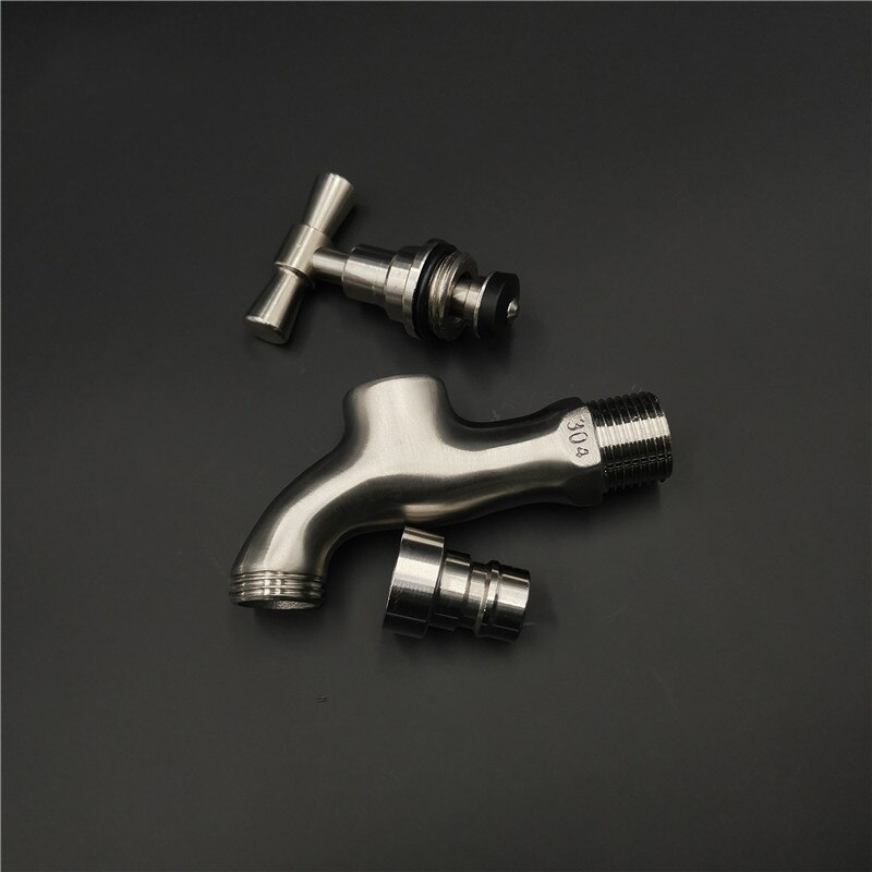 304 Stainless Steel Garden Faucet Wall Mounted Brushed Outdoor Bibcock Garden Wash Basin Mop Faucet Torneira Parede G1/2'