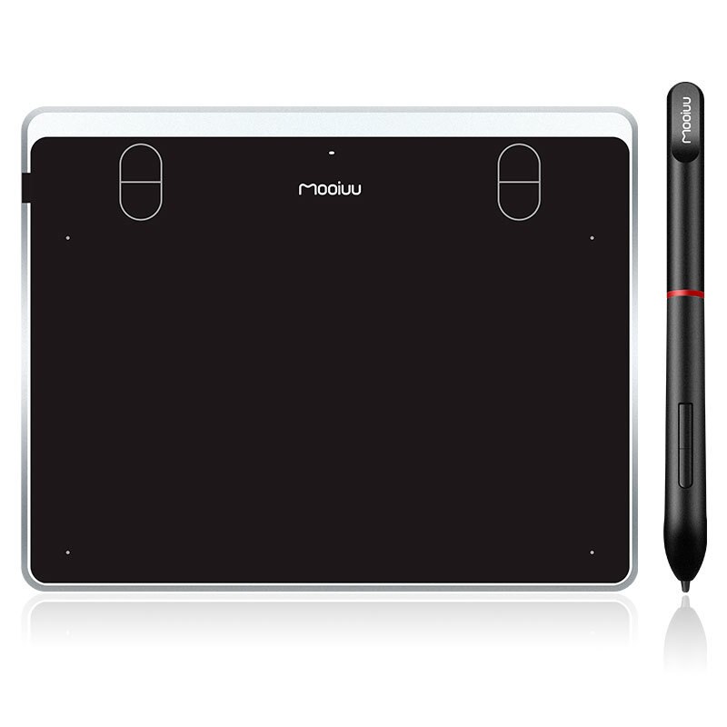 Digital Graphic Drawing Tablet Ultra-Thin Board 4 Shortcut Keys Battery-free Passive Stylus 8192 Levels Pressure: silver