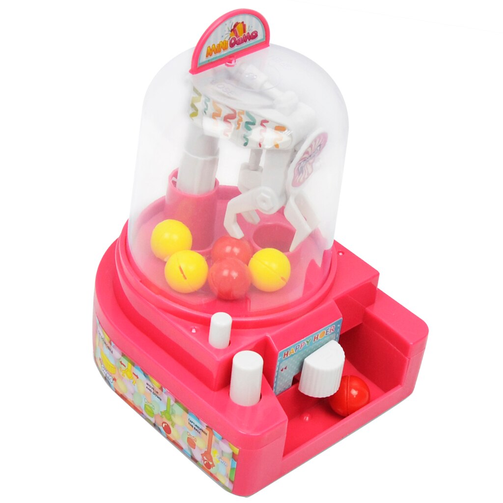 mini różowa maszyna robić chwytania pazurów z 6 plastikowe kulki dla dzieci robić odgrywania ról