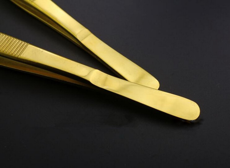 Pinzas de barra larga chapadas en oro de , pinzas decorativas para cóctel, soporte de herramientas, pinzas de hielo