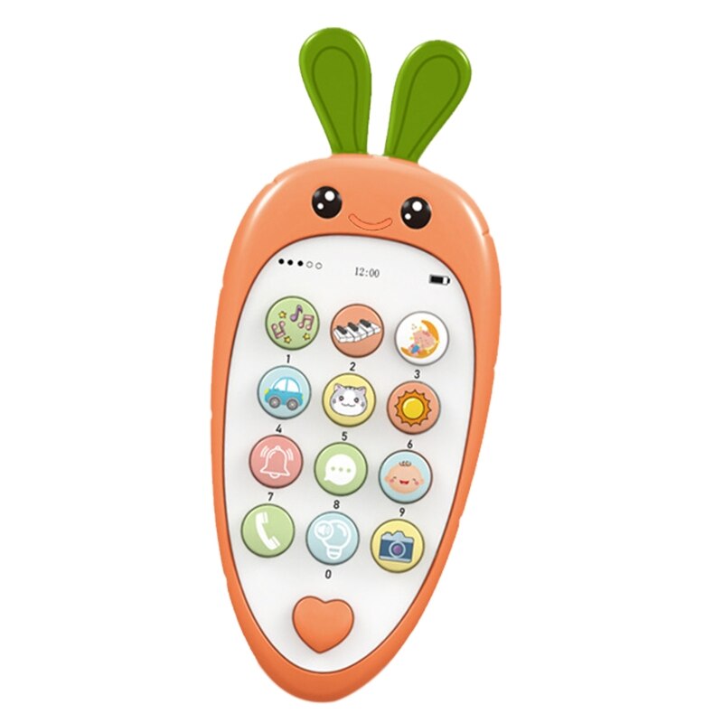 Apprendimento elettronico Smartphone giocattolo giocattoli per bambini giocattoli educativi per telefoni cellulari musica voce giocattolo bambini educativi precoci: Radish orange