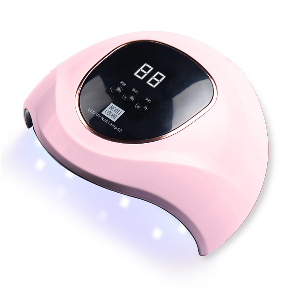 168W/72W/54W máquina de secado de uñas LED UV lámpara de uñas para esmalte de uñas de gel de luz led para uñas secador lámpara UV para manicura herramientas: pink with base 72W