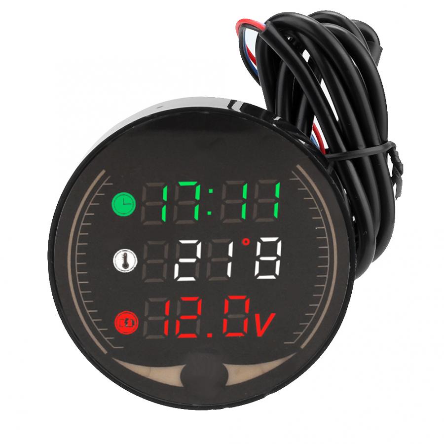 6-in-1 multifunctionele meter, gps-snelheidsmeter, toerenteller, voltmeter, watertemperatuur, brandstofpeil, oliedrukmeter, waterdichte anticondens- combimeter voor auto, boot, jacht, enz.(zwart EU