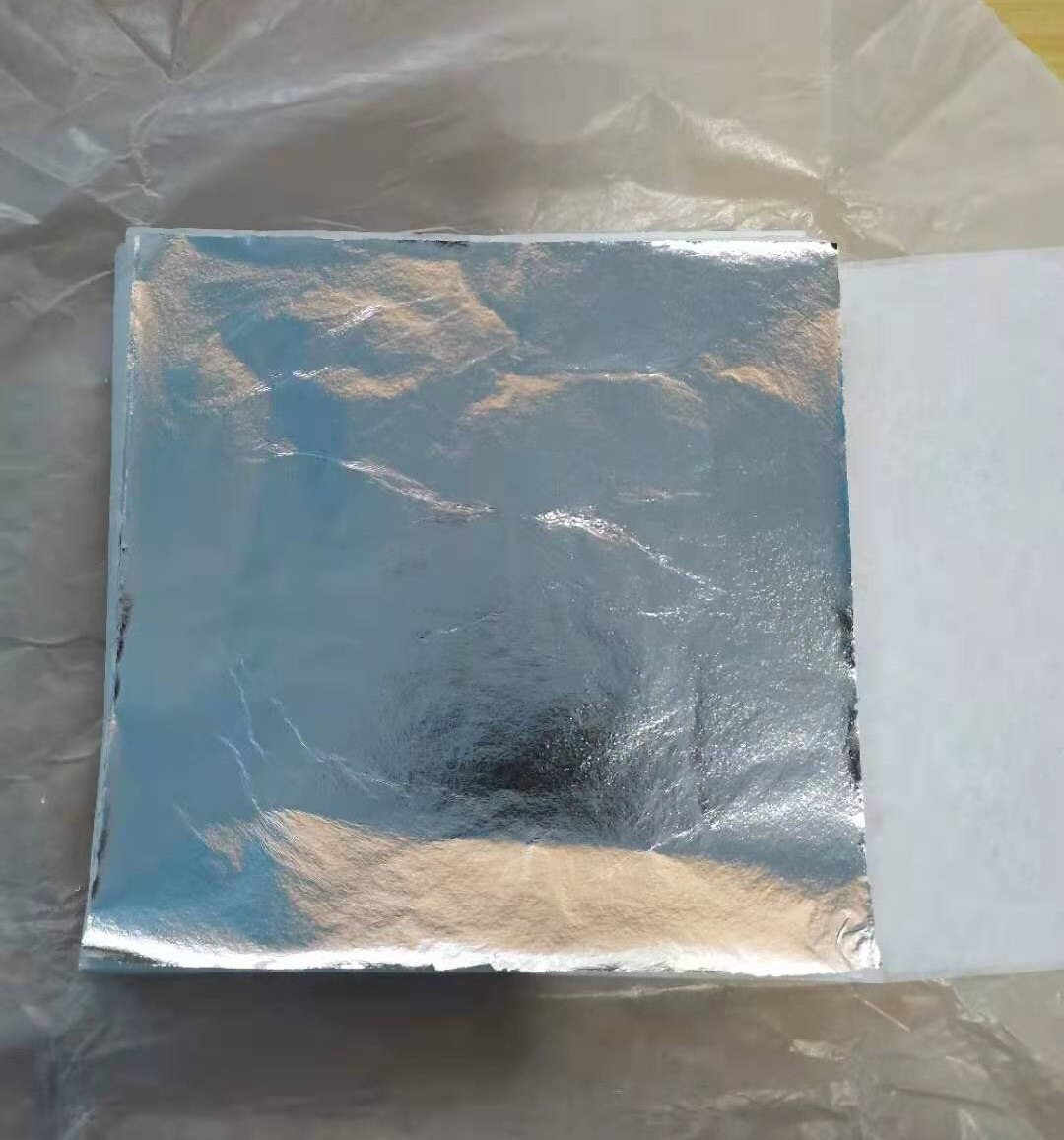 Imitation Silver Foil Leaf Aluminum Leaf for Gilding Art Craft Work Nail Decoration 100pcs 14X14cm