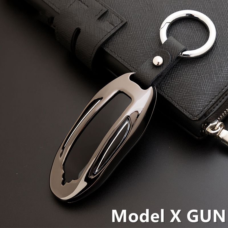 Autosleutelhoes van zinklegering voor tesla model s, model 3 en model x, sleutelbeschermer, passend bij accessoires: Model x geweer