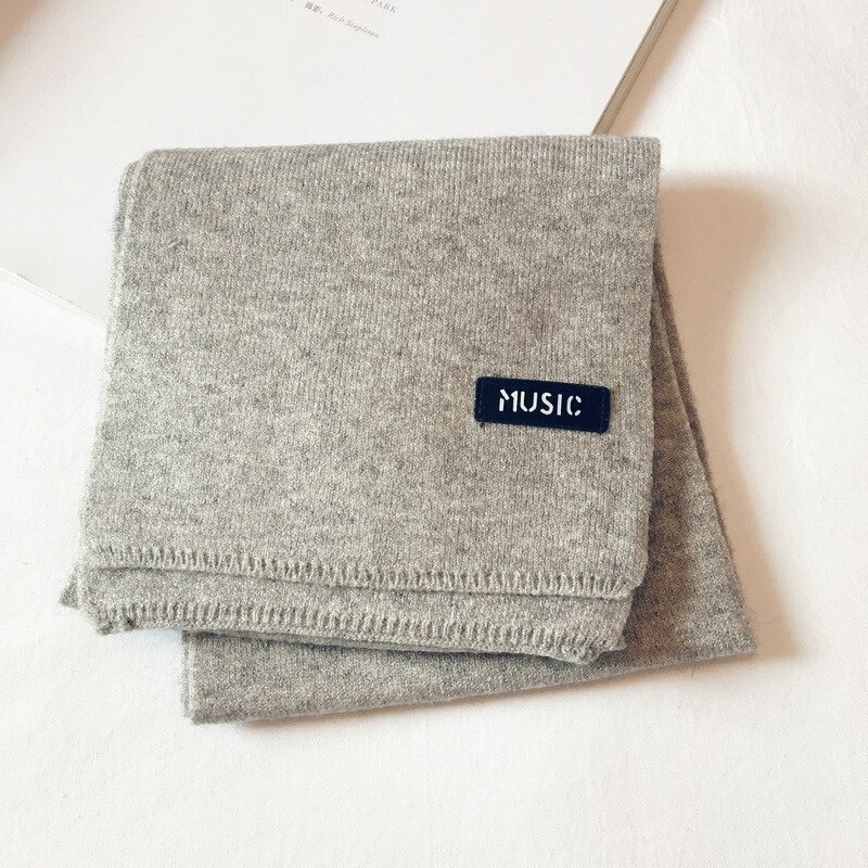 Versione coreana del nuovo bavaglino caldo per bambini in lana lavorata a maglia per bambini autunno e inverno: light gray