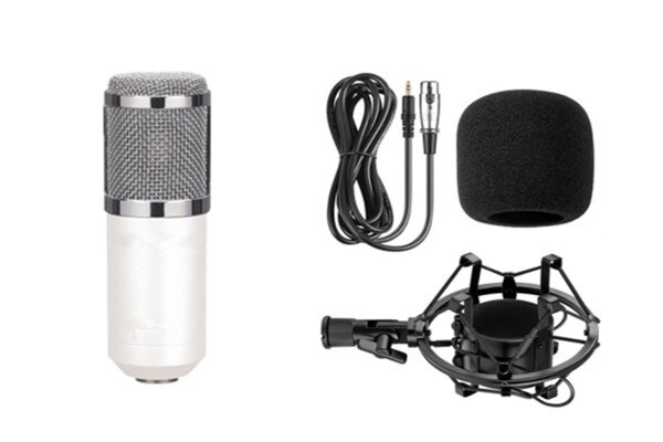 BM800 Microphone Sound Recording BM 800 Microphone KTV Karaoke For Radio Braodcasting Singing With Shock Mount Recording: white