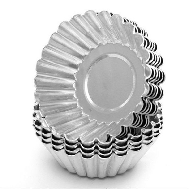 10 stuks eiertaart aluminium cupcake cake koekjesvorm puddingvorm bakvorm verdikte eiertaartvorm m-b05: 10 stuks m
