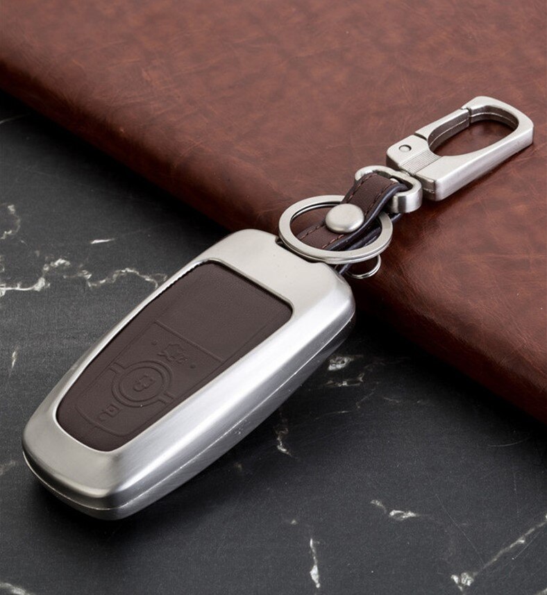 Bilnøgleholder kæde til ford mondeo explorer edge expedition f -450 f-350 f250 f150 fusion mustang everest: 3 knapper brun