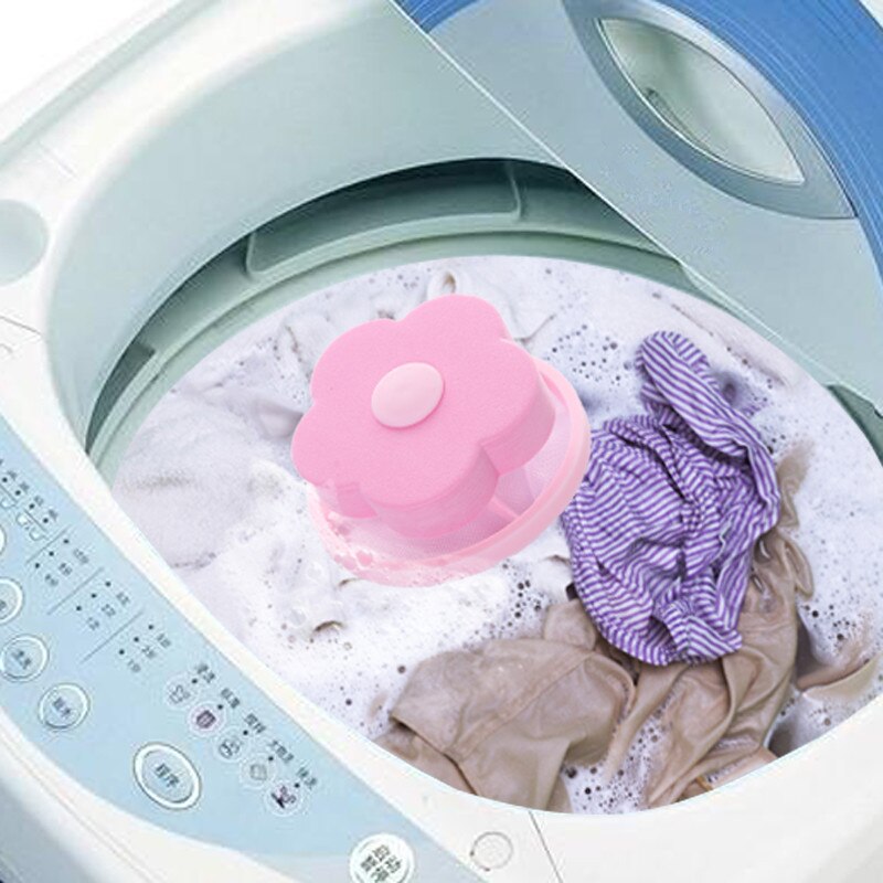 1Pc Plum-shaped Washing Machine Hair Removal Device Filtration Mesh Filter Bag Clothing Cleaning Necessary Laundry Ball