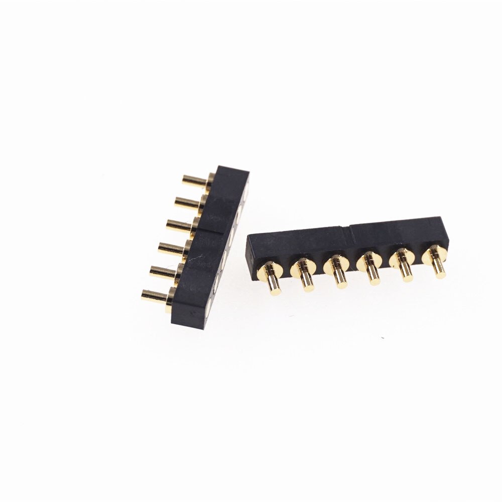 5 pcs Male Spring Loaded Pogo pin header Female Target Connector Mate 2.54mm Pitch 2 3 4 5 6 7 Positions Through Hole PCB: 6 Pin Female