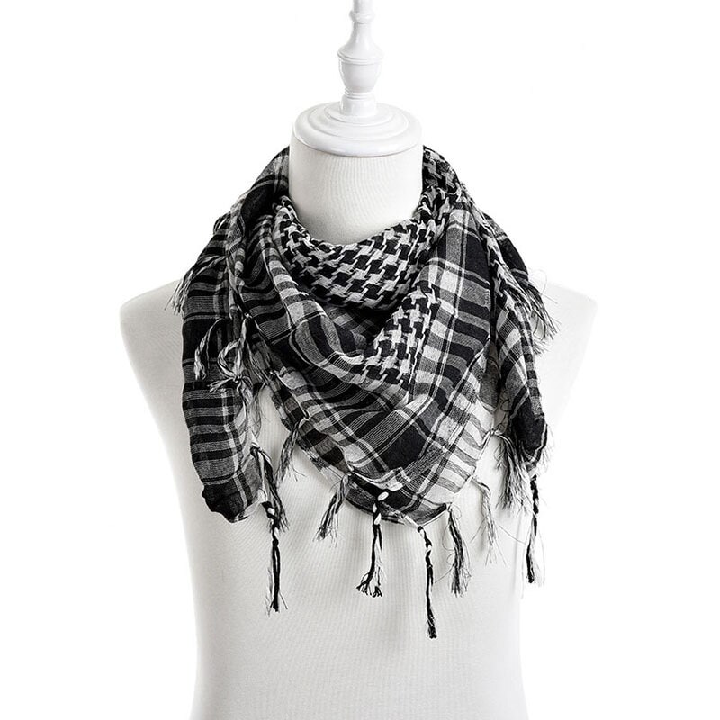 ¡De Unisex de los hombres y las mujeres a cuadros árabe red cuello Keffiyeh bufanda Palestina abrigo chal bufanda de poliéster para hombres !: white