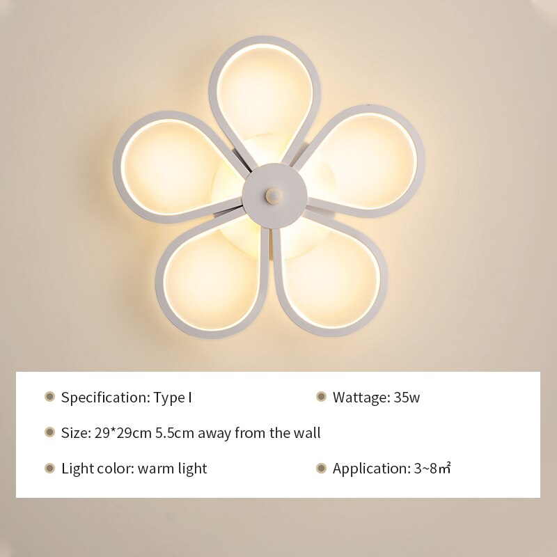 ledet vegglampe moderne stue soverom nattbord hvit ledet lampett sirkel gevir plommeblomst midtgang korridor vegglampe: Skriv i / Kul hvit