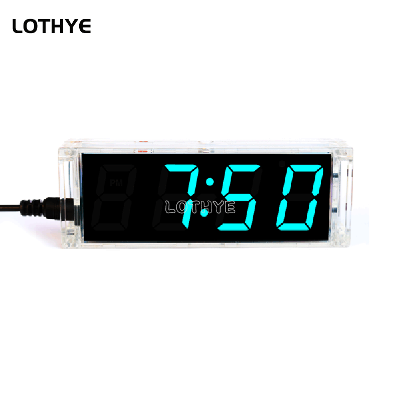 Digitale Röhre DIY Uhr Bausatz Temperatur Mehrfarbige LED Woche Anzeige Mit Klar fallen Abdeckung DIY Elektronische Bausatz Lözehn Montage: Weiß