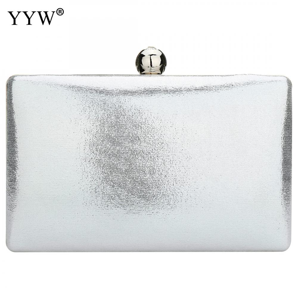 Gold Evening Clutch Crossbody Messenger Bags Box Handbags Party Luxury Clutches And Purse Wedding: silver