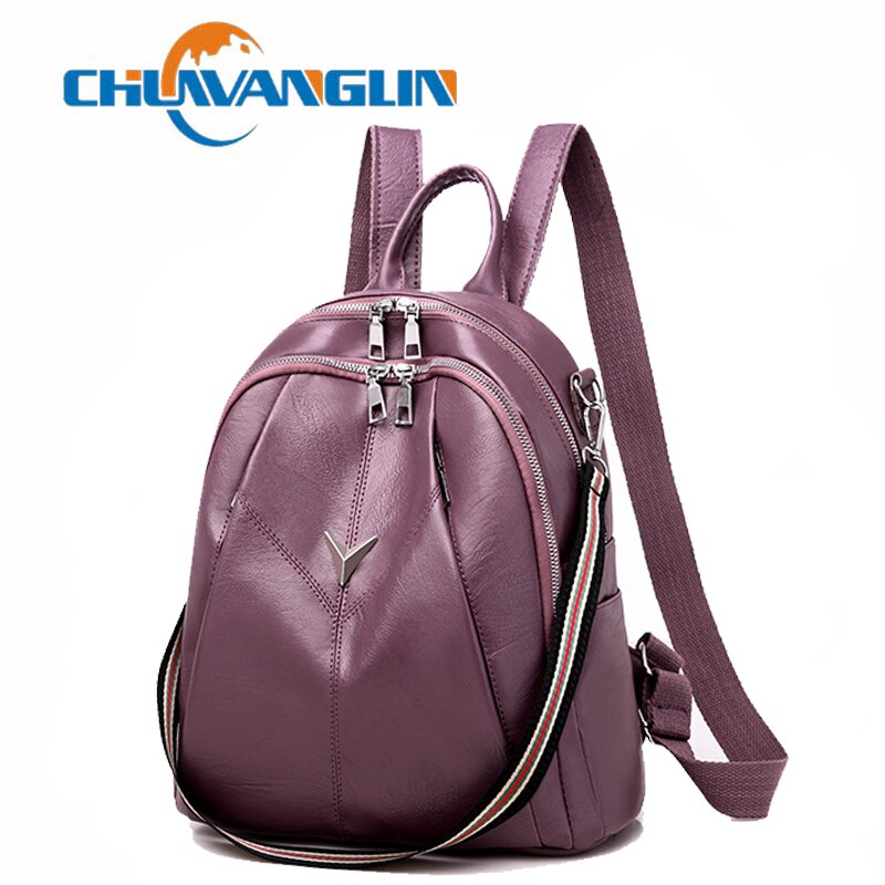 Chuwanglin Vrouwen Lederen Rugzak Multifunctionele Rugzak School Schoudertassen Tienermeisjes Mochila Feminina Sac A Dos D501006