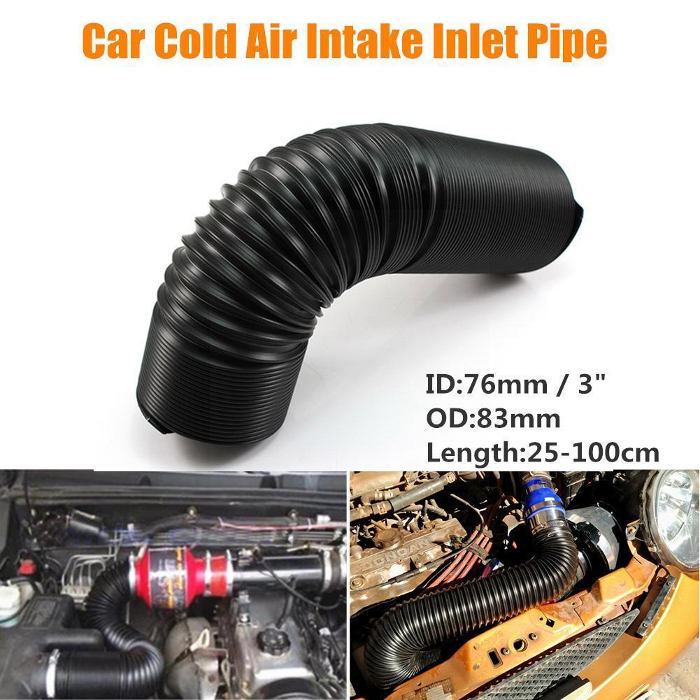 Car Cold Air Intake Tube Kit 3inch Flexible Air Inlet Od83mm System Length 25-100cm Pipe Duct Pvc Id76mm D5y2