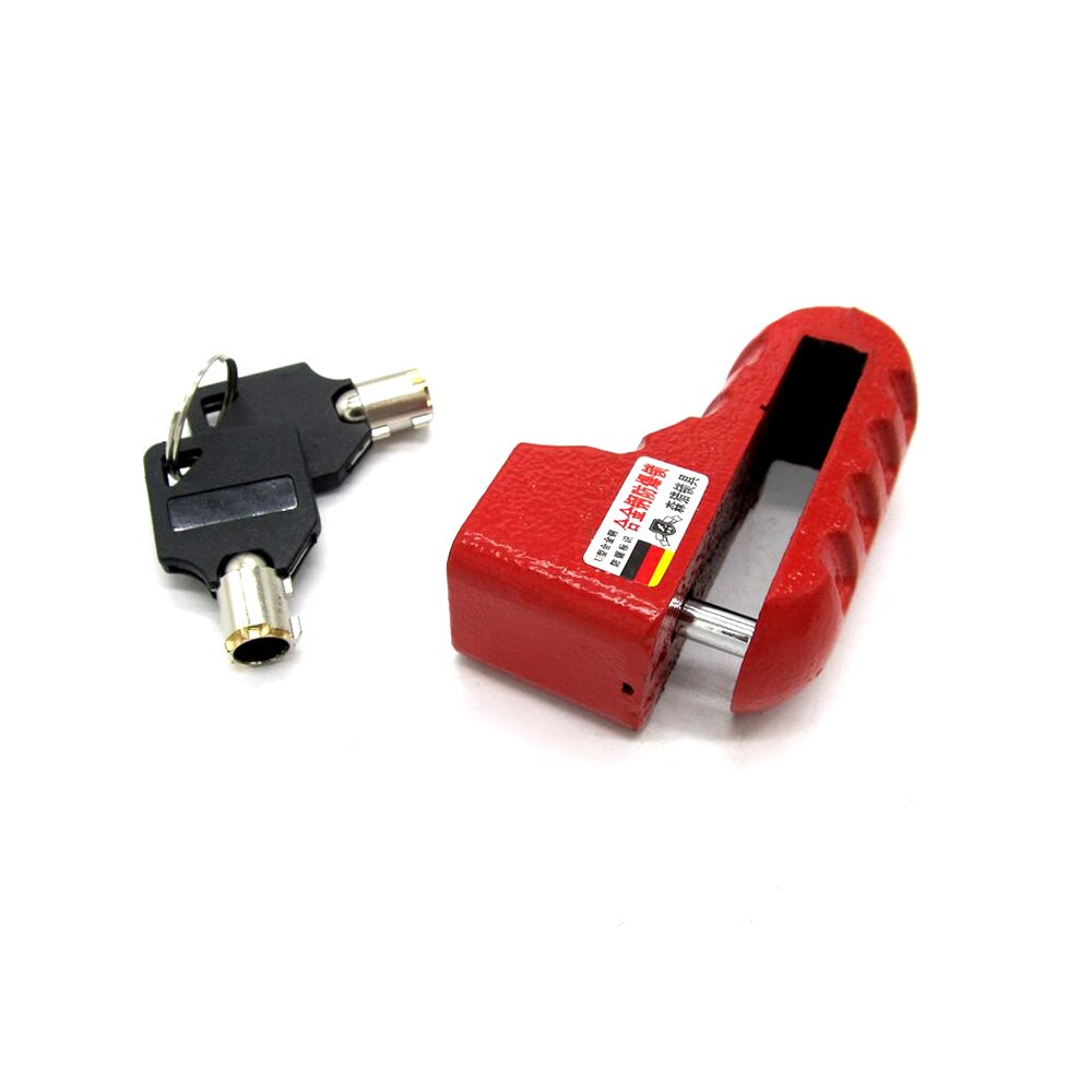 Duurzaam Veiligheid Motorcycle Voor Lock Anti Diefstal Elektrische Motor Scooter Wiel Schijfrem: red