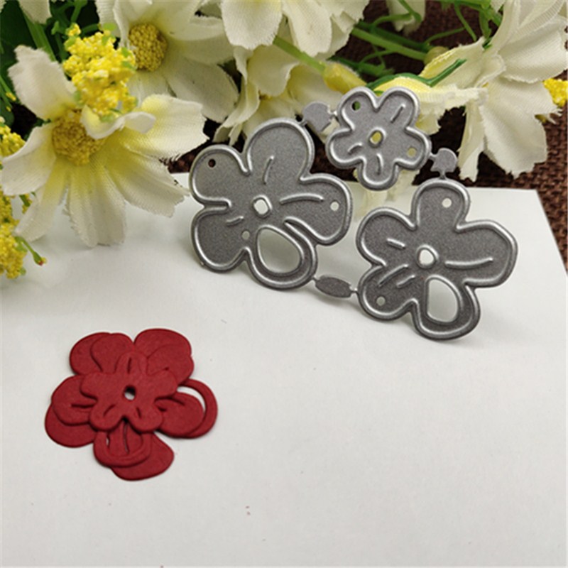 3 pièces cadre de fleur de cerisier matrices de découpe en métal pochoirs pour bricolage Scrapbooking décoratif gaufrage artisanat modèle de découpe