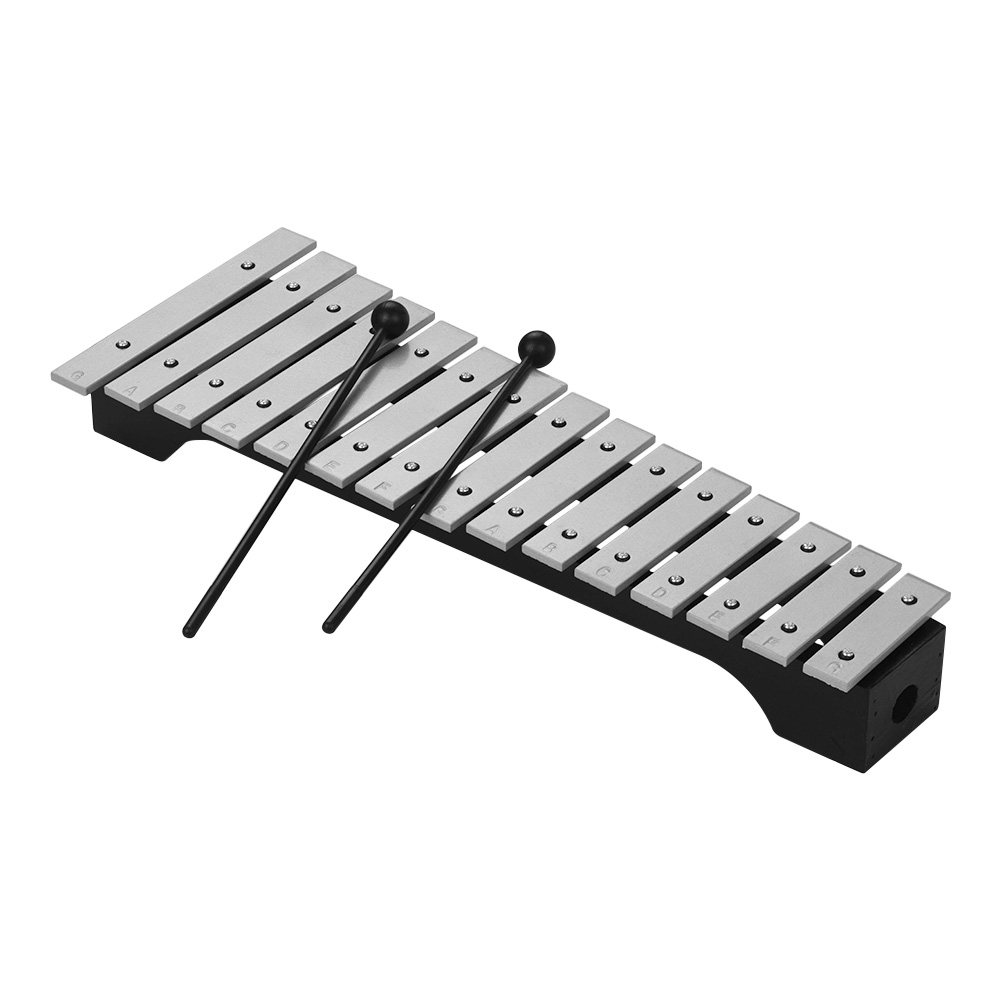 15- note xylofon glockenspiel træbase aluminiumstænger med slagter slagværk musikinstrument med bærepose: Default Title