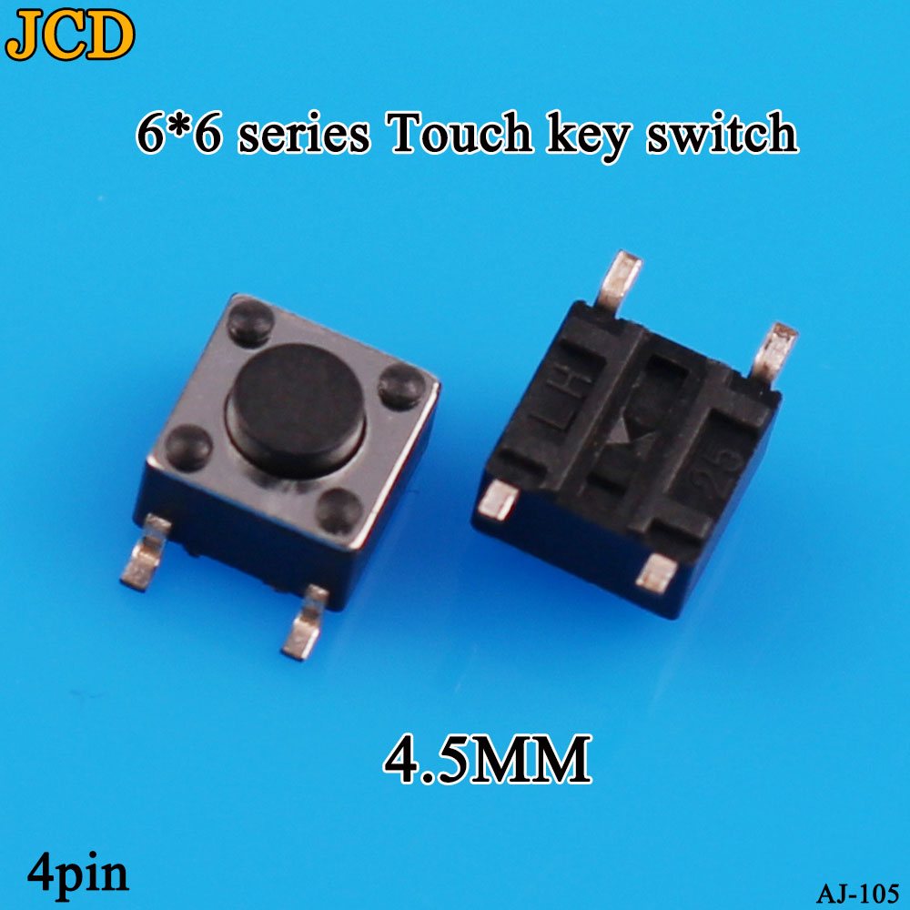 JCD 1PCS SMD Schakelaar 6*6*4.5mm 6*6*5mm 6.5mm 7mm 6X6 4Pin Tactile Tact Push Button Micro Switch Zelf-reset Schakelaars