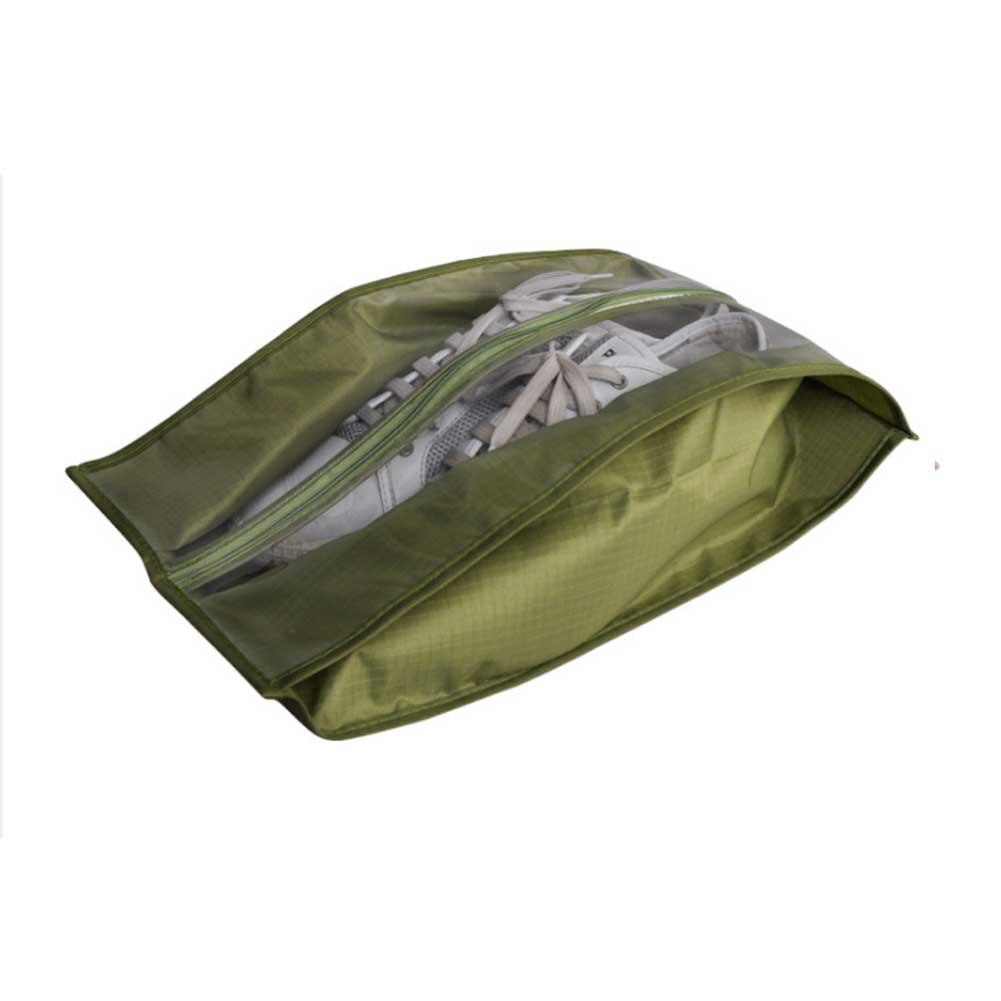 Waterproof Shoes Bag Travel Portable Shoe Storage Bag Organizer Dust Bags Zipper Dustproof Shoes Storage Pouch: Green