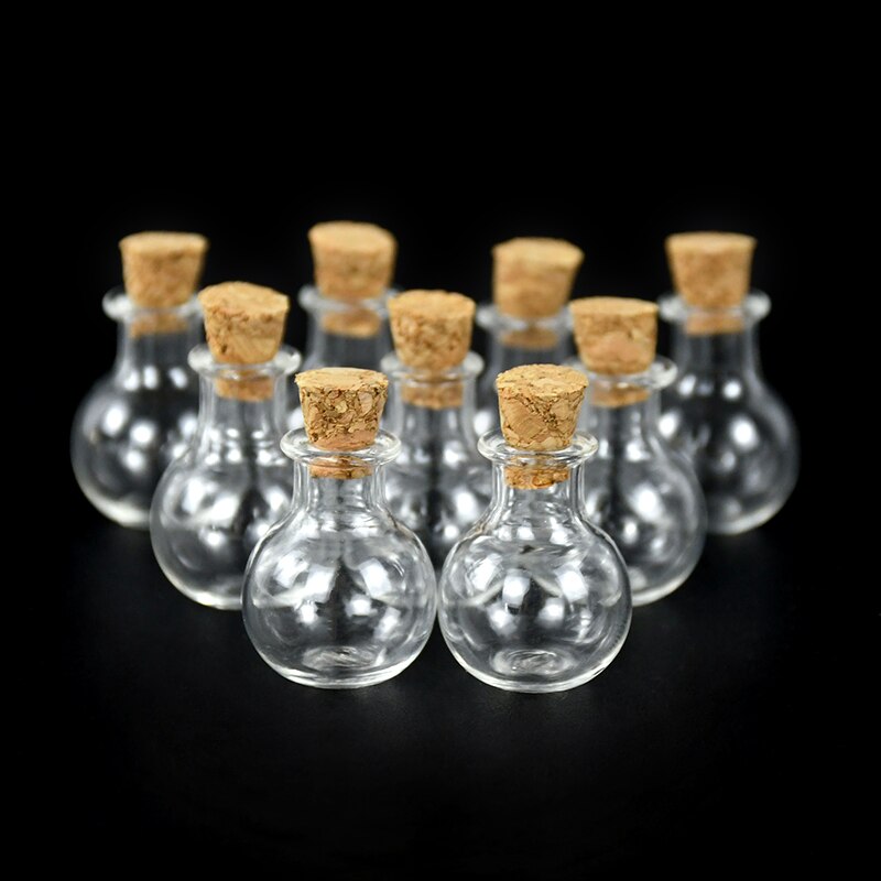 Bouteilles en verre de Potion Miniature, 10 pièces, Mini bouchon en liège, bouteille de souhait à dérive pour mariage, décoration de la maison, Mini conteneur