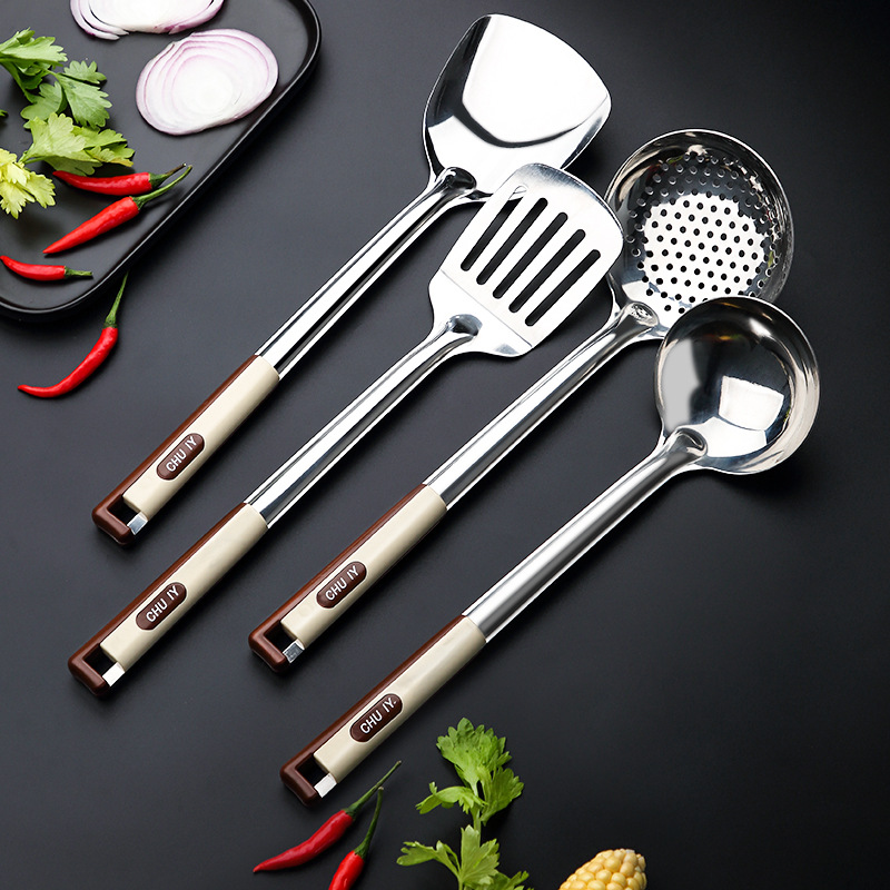 Stainless Steel Kitchen Cooking Tool Sets Turners Spatula Spoon Shovel Colander Pasta Rice Scoop Cooking Tool Set