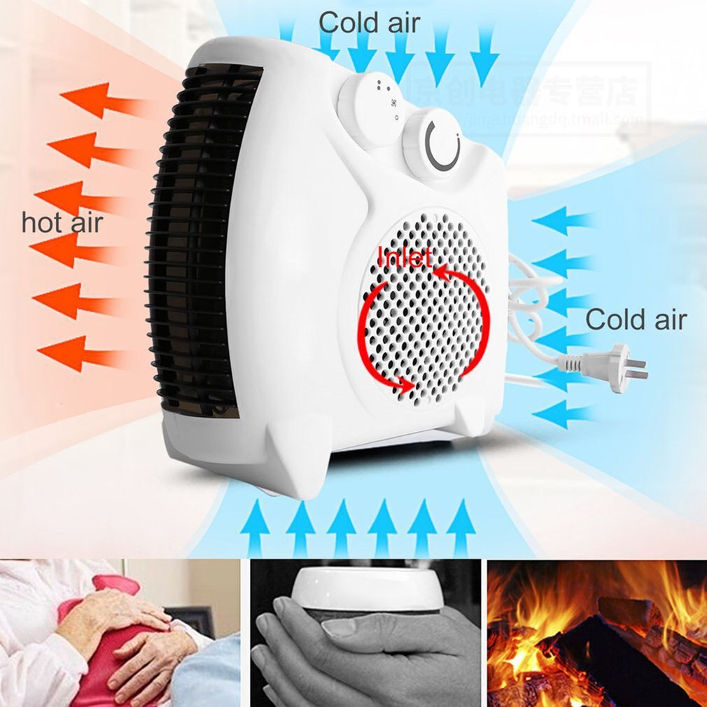 Mini Portable Electric Heater Bathroom Warm Air Blower Fan Home Heater Adjustable Thermostat