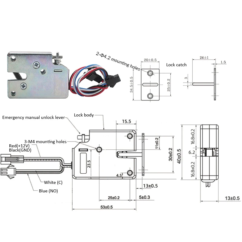 Cerradura eléctrica DC 5V/DC 12V/DC 24V Mini tamaño pequeño solenoide electromagnético Control eléctrico cerradura del cajón del gabinete