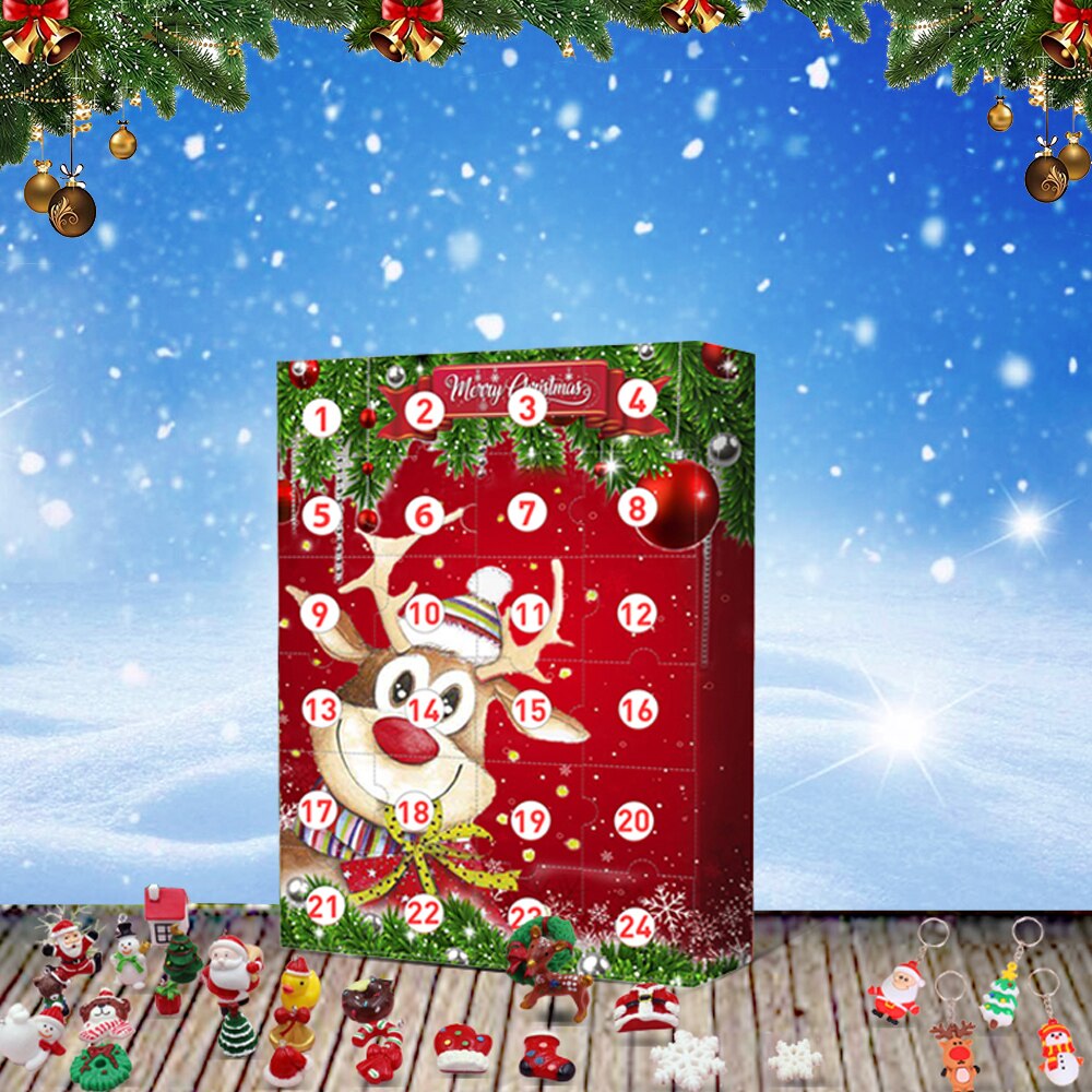 Jul älg adventskalender den med 24 små dörrar harts hängande leksak