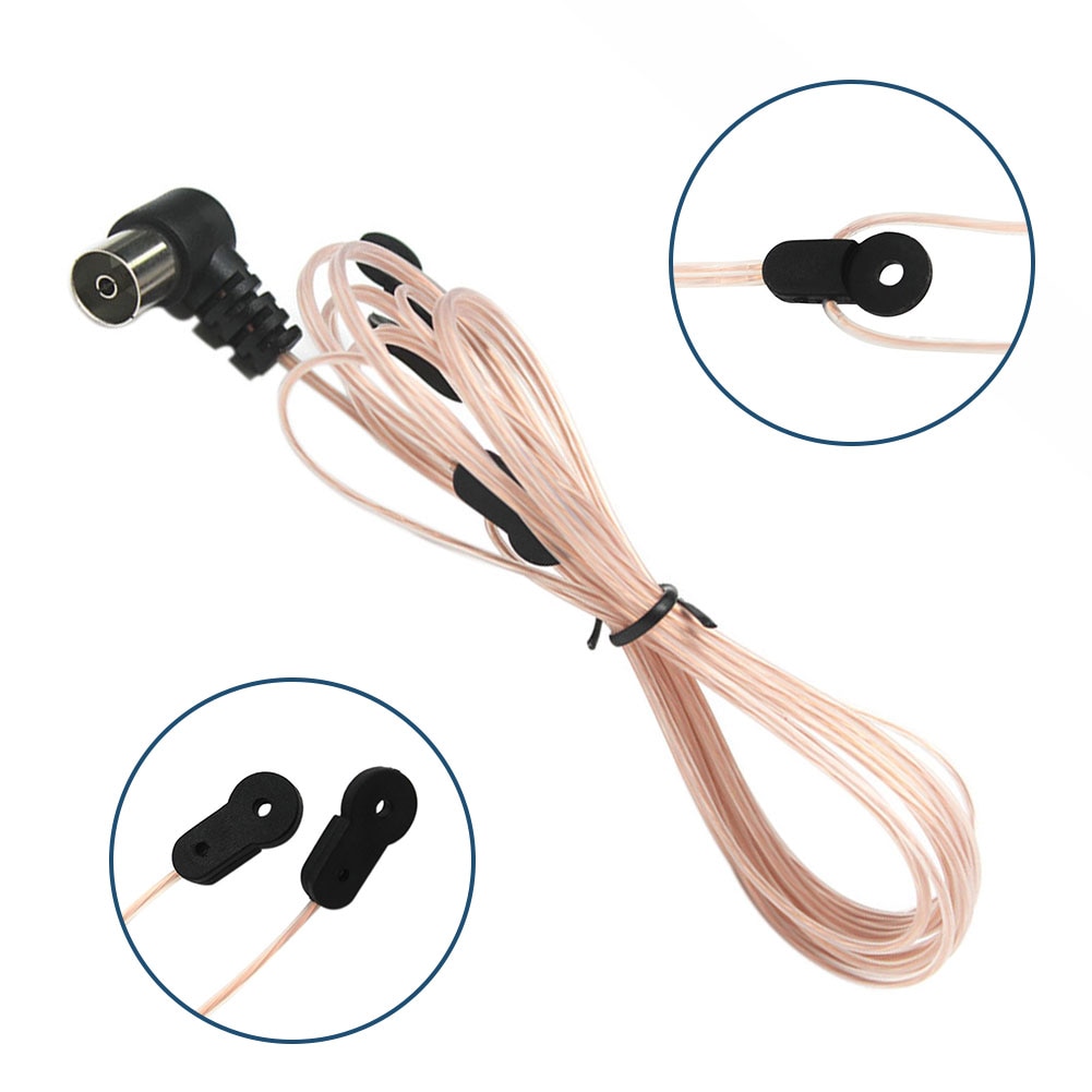 75 Ohm Sound Radio Antenna Stereo Connector HD Accessories Male Indoor Use For Receiver Home T Shape Dipole Transparent FM