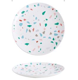 Service de vaisselle lave-vaisselle four à micro-ondes | Ensemble d'assiettes de table de peinture Terrazzo de 8/10 pouces, directe: A / 10 pouces