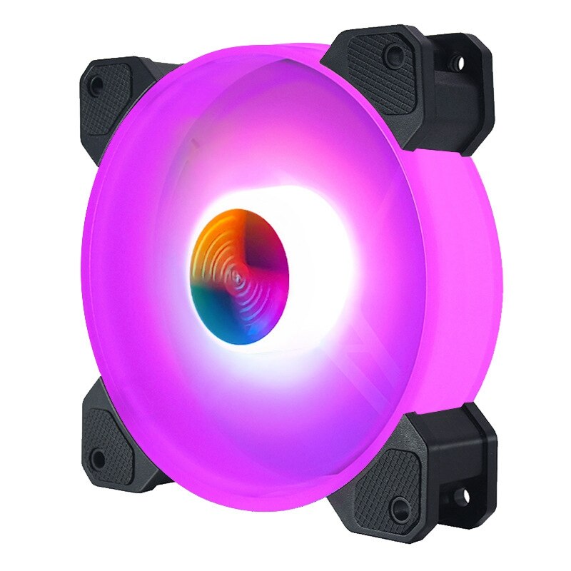 Coolmoon f-yh computer sag pc køleventilator rgb juster 120mm stille + ir fjernbetjening computer køler rgb cpu blæser fire i en