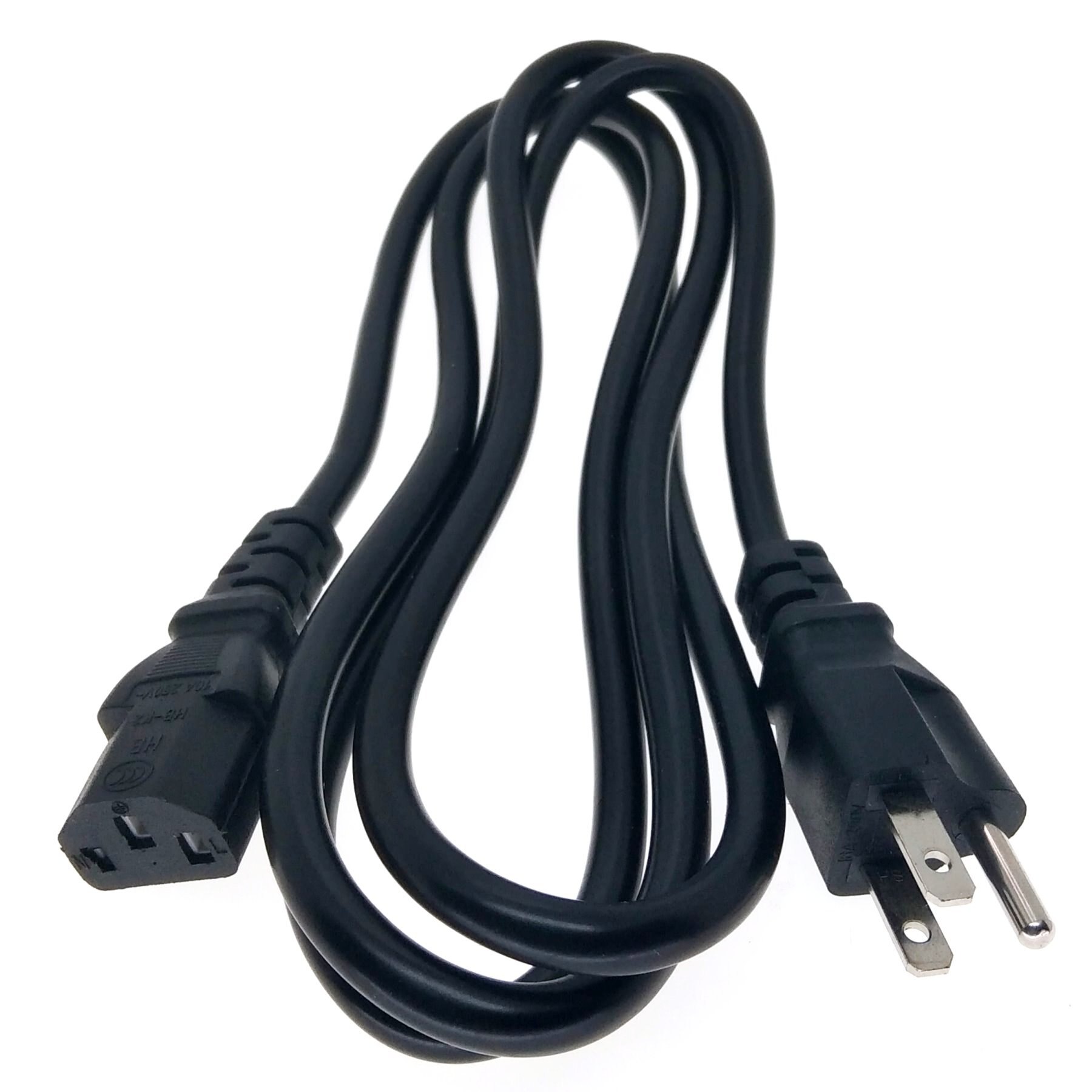 US Plug to IEC C13 Power Cord Cable 1.8M for Desktop Printers Monitors 10A 250V